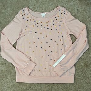 Caslon Pink Embroidered Pullover